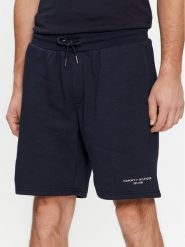 Tommy Hilfiger Szorty sportowe Logo MW0MW34201 Granatowy Regular Fit. Niebieskie krótkie spodenki sportowe męskie Tommy Hilfiger, m, bez wzorów, z bawełny. Za 299.99 zł.