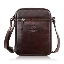 Saszetka męska skórzana na ramię klasyczna brązowa mała funkcjonalna Paolo Peruzzi SL-03-BR. Brązowe saszetki męskie z materiału, eleganckie, małe. Za 199.00 zł.