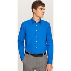 Elegancka koszula z tkaniny poplin - Niebieski. Niebieskie koszule męskie Reserved, z tkaniny. Za 79.99 zł.