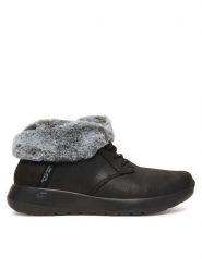Skechers Trzewiki On-The-Go Joy 144803/BKGY Czarny. Czarne botki damskie Skechers, z materiału, bez obcasa, na płaskiej podeszwie, bez zapięcia. Za 319.99 zł.