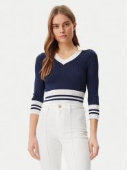 Guess Sweter W5GR46 Z3L10 Granatowy Regular Fit. Niebieskie swetry damskie Guess, l, z aplikacjami, z wiskozy, bez kołnierzyka, bez ramiączek, bez kaptura. Za 189.99 zł.
