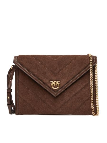 PINKO Torebka Flat Purse Handle AI 25-26 PCPL 104820 A2JH Brązowy. Brązowe kopertówki damskie Pinko, bez wzorów, ze skóry, bez dodatków. Za 879.99 zł.