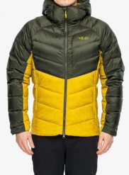 Kurtka puchowa Rab Glaceon Pro Jacket. Żółte kurtki męskie RAB, na zimę, s, bez wzorów, z materiału, bez kaptura. Za 1,094.49 zł.