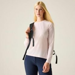 Damska koszulka z krótkim rękawem i siateczką Mindo Anti-Insect. Czerwone t-shirty damskie Regatta, bez wzorów, z poliesteru, bez kołnierzyka. Za 179.99 zł.