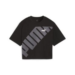 Koszulka Puma Power Cropped. Czarne koszulki sportowe damskie Puma, xs, bez wzorów, bez kołnierzyka, bez ramiączek. Za 61.99 zł.