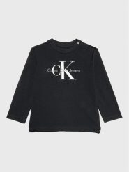 Calvin Klein Jeans Bluzka Monogram IN0IN00005 Czarny Regular Fit. Czarne bluzki dla dziewczynek Calvin Klein Jeans, bez wzorów, z bawełny, bez ramiączek. Za 129.99 zł.