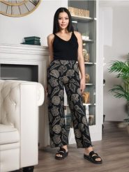 Spodnie wide leg - wielobarwny. Spodnie materiałowe damskie Sinsay, l, bez wzorów, z materiału. Za 49.99 zł.