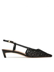 Tommy Hilfiger Czółenka Mono Squared Toe Kitten Slingb FW0FW08746 Czarny. Czarne czółenka damskie Tommy Hilfiger, bez wzorów, z materiału, bez obcasa, bez zapięcia. Za 489.99 zł.