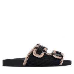 Klapki Weekend Max Mara. Czarne klapki damskie Weekend Max Mara, bez wzorów, bez obcasa. Za 1,259.00 zł.