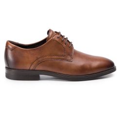 Półbuty ECCO. Brązowe eleganckie półbuty ecco, wizytowe, bez zapięcia. Za 379.99 zł.