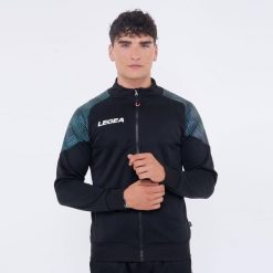 Kobieta Biegowa Kurtka Lekka Oddychająca Czarna-Zielona Tiffany. Czarne kurtki sportowe damskie Legea, s, bez wzorów, z bawełny, bez kaptura, do biegania. Za 136.00 zł.