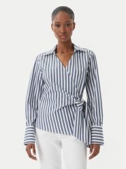 Tommy Hilfiger Koszula WW0WW49650 Niebieski Slim Fit. Niebieskie bluzki damskie Tommy Hilfiger, bez wzorów, z bawełny, bez kołnierzyka, bez ramiączek. Za 529.99 zł.