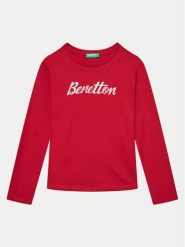 United Colors Of Benetton Bluzka 3I9WG10F7 Czerwony Regular Fit. Czerwone t-shirty i topy dla dziewczynek United Colors Of Benetton, bez wzorów, z bawełny, bez ramiączek. Za 29.99 zł.