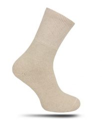 Beżowe Lniane Skarpetki z Frotty -NADIR- Męskie, Casualowe, Jednokolorowe, Nieuciskowe, Komfortowe. Brązowe skarpety męskie Nadir, bez wzorów, z bawełny. Za 29.90 zł.
