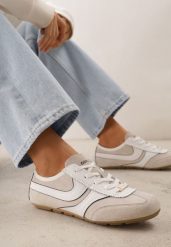 Beżowe Sneakersy Klasyczne Tenisówki z Zamszu Naturalnego Talanashta. Brązowe trampki i tenisówki damskie Renee, bez wzorów, z jeansu, klasyczne, bez zapięcia. Za 199.99 zł.