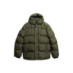 Kurtka puchowa Superdry. Zielone kurtki męskie Superdry., na zimę, m, bez wzorów, z puchu, eleganckie, bez kaptura. W wyprzedaży za 574.75 zł.