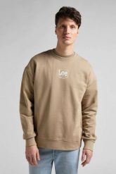 LEE LOGO LOOSE MĘSKA BLUZA KLASYCZNA NADRUK CREW CLAY L82ESP56 112145607. Bluzy męskie Lee, l, bez wzorów, bez kaptura. Za 159.99 zł.