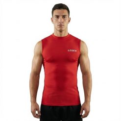 Męska koszulka treningowa BODY. Czerwone koszulki sportowe męskie Legea, l, bez wzorów, z elastanu, bez kołnierzyka, bez ramiączek, na fitness i siłownię. Za 100.00 zł.