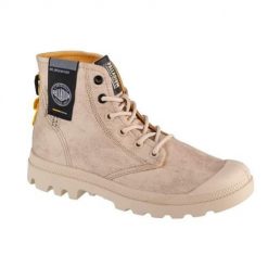 Buty do chodzenia unisex Palladium Pampa Surplus. Brązowe obuwie sportowe damskie Palladium, bez wzorów, z tkaniny, trekkingowe. Za 367.60 zł.