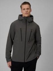 4F Kurtka przejściowa membrana 8000 męska - szara XL. Szare kurtki męskie 4f, l, bez wzorów, z materiału, bez kaptura. Za 499.99 zł.