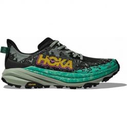 Buty do biegania damskie Hoka One One Speedgoat 6. Czarne obuwie sportowe damskie Hoka One One, bez wzorów, z materiału, do biegania. Za 787.80 zł.