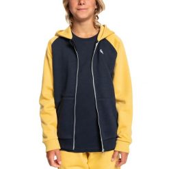 Bluza dresowa chłopięca Quiksilver Easy Day Zip Up z kapturem. Niebieskie bluzy dla chłopców Quiksilver, bez wzorów, z bawełny, bez ramiączek, z kapturem. W wyprzedaży za 86.00 zł.