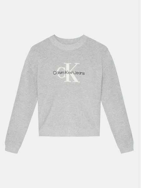Calvin Klein Jeans Sweter IG0IG02647 Szary Regular Fit. Szare swetry dla dziewczynek Calvin Klein Jeans, bez wzorów, z bawełny, bez kołnierzyka, bez ramiączek, bez kaptura. Za 249.99 zł.