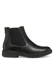 Geox Sztyblety D Spherica Ec1 B D66DKA 43 C9999 Czarny. Czarne botki damskie Geox, ze skóry, bez obcasa, na płaskiej podeszwie, bez zapięcia. Za 639.99 zł.