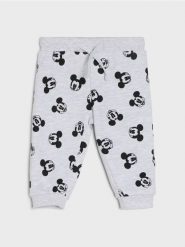 Spodnie dresowe jogger ze wzorem Mickey Mouse - szary. Szare spodenki niemowlęce Sinsay, bez wzorów, z dresówki. Za 15.99 zł.