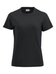 Clique Premium-T Women – damska koszulka z okrągłym dekoltem, bawełna. Czarne t-shirty damskie CLIQUE, m, bez wzorów, z bawełny, bez kołnierzyka. Za 110.23 zł.
