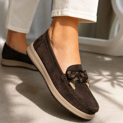 Brązowe skórzane mokasyny damskie Filippo Dp6457/26. Brązowe mokasyny damskie Filippo, ze skóry, biznesowe. Za 239.00 zł.