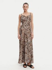 Guess Sukienka wieczorowa W5GT10 WF1T2 Brązowy Slim Fit. Brązowe sukienki damskie Guess, s, z aplikacjami, z syntetyku, wizytowe, bez kołnierzyka, bez ramiączek. Za 329.99 zł.