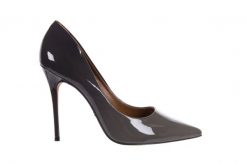 Szpilki Bayla-067 130301C Sfumado Greyish, Skóra naturalna lakierowana - 39. Szare szpilki damskie Bayla, bez wzorów, z lakierowanej skóry, bez obcasa, bez zapięcia. W wyprzedaży za 179.10 zł.