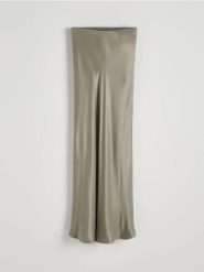 Spódnica maxi z wiskozy - zielony. Zielone spódnice damskie Reserved, l, bez wzorów, z tkaniny, maxi, proste. W wyprzedaży za 69.99 zł.