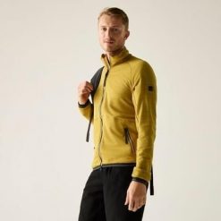 Męska bluza polarowa Malton z zamkiem błyskawicznym i marlowym wykończeniem. Żółte bluzy męskie Regatta, m, bez wzorów, z bawełny, bez kaptura. Za 399.99 zł.