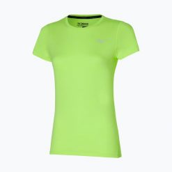 Koszulka do biegania damska Mizuno Impulse Core Tee. Zielone koszulki sportowe damskie Mizuno, s, bez wzorów, z materiału, bez kołnierzyka, bez ramiączek, do biegania. Za 62.99 zł.