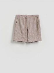 Lniane szorty regular fit - wielobarwny. Szorty męskie Reserved, l, bez wzorów, z tkaniny. Za 169.99 zł.