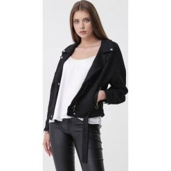 Czarna Ramoneska Keep Control. Czarne kurtki damskie Born2be, l, bez wzorów, bez kaptura. Za 159.99 zł.