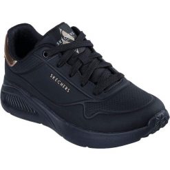 Buty sportowe damskie Skechers Uno Lite Shimmer Along. Czarne obuwie sportowe damskie Skechers, bez wzorów, z materiału. Za 390.00 zł.