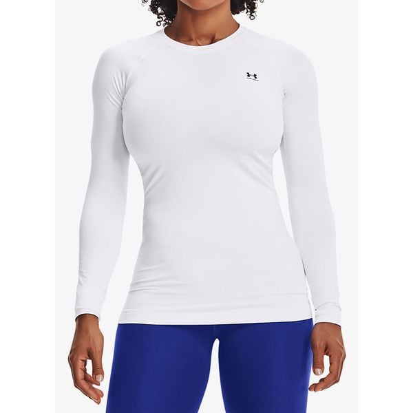 Bluza damska Under Armour ColdGear Authentics Crew. Białe bluzy damskie Under Armour, m, bez wzorów, bez kaptura. Za 152.99 zł.