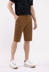 Szorty z paskiem, Regular Fit, P-CUMS. Brązowe szorty męskie Volcano, m, bez wzorów, z bawełny, klasyczne. Za 149.99 zł.
