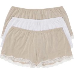Luźniejsze bokserki (3 pary) bonprix cielisto-biały. Brązowe bokserki damskie bonprix, w koronkowe wzory, z koronki. Za 38.97 zł.