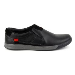 KOMODO Buty męskie skórzane mokasyny 934K czarne. Czarne mokasyny męskie z materiału, eleganckie. Za 351.82 zł.