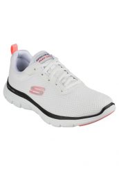 Buty sportowe damskie Skechers Flex Appeal 4.0 brilliant Vie. Białe obuwie sportowe damskie Skechers, bez wzorów, z materiału. Za 290.00 zł.