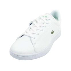 Trampki Damskie Skóra Carnaby. Białe trampki i tenisówki damskie Lacoste, bez wzorów, ze skóry, bez zapięcia. Za 488.99 zł.