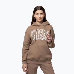 Bluza damska Pitbull Fiora Hooded. Brązowe bluzy damskie PITBULL, m, bez wzorów, z bawełny, bez kaptura. Za 189.99 zł.