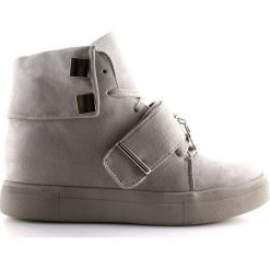 Sneakersy damskie szare NC158 Grey. Szare botki damskie ButyModne, z materiału, bez obcasa, na obcasie, bez zapięcia. W wyprzedaży za 109.00 zł.