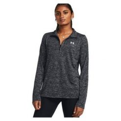 Bluza damska Under Armour UA Tech Twist 1/2 Zip. Czarne bluzy sportowe damskie Under Armour, s, bez wzorów, bez kaptura, do biegania. Za 138.99 zł.
