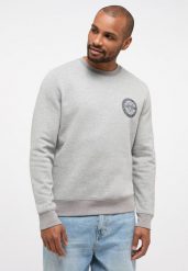 MĘSKA BLUZA MUSTANG LOGO Ben Crewneck Mid Grey Mélange 1014159 4140. Szare bluzy męskie Mustang, m, bez wzorów, bez kaptura. Za 149.99 zł.