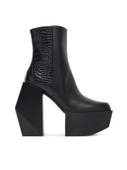 United Nude Botki Stage Boot 1075384927 Czarny. Czarne botki damskie United Nude, ze skóry, bez obcasa, na słupku, bez zapięcia. Za 1,729.00 zł.
